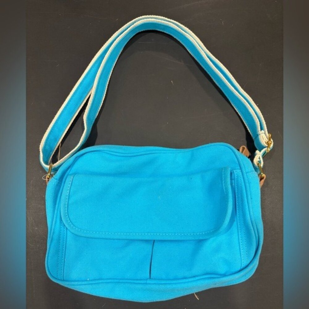 Vintage Amanda Smith Bright Blue and White Shoulder Purse 80s - Picture 5 of 10